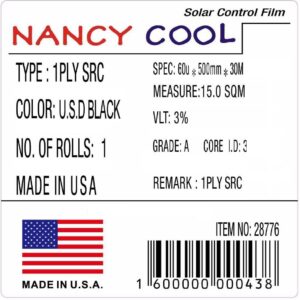 Nancy cool solar film 150CM X 30METER